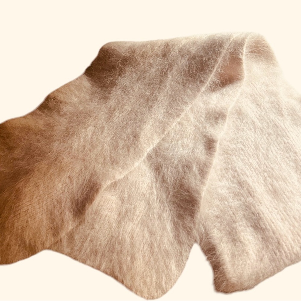 Pink Angora Scarf - Picture 3 of 5
